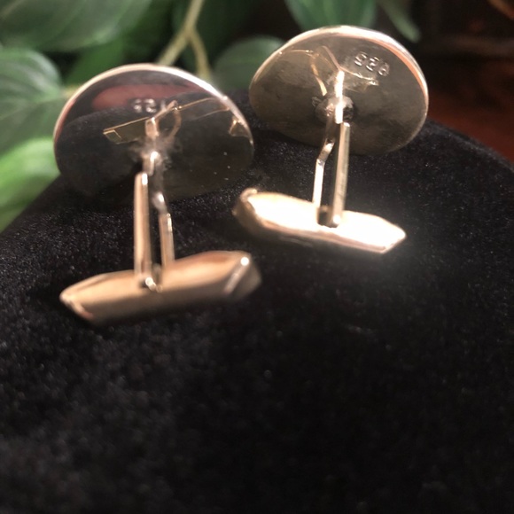 Sterling Silver Concave Cufflinks - Picture 3 of 9